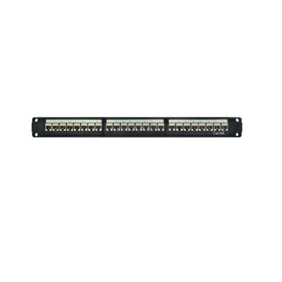 24-Port Patch Panel Cat 6A Shielded - Fully Loaded