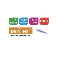 1m Cat6A Unshielded LSZH Ultra-Thin Patch Cable - Purple