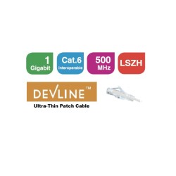0.25m Cat6A Unshielded LSZH Ultra-Thin Patch Cable - White