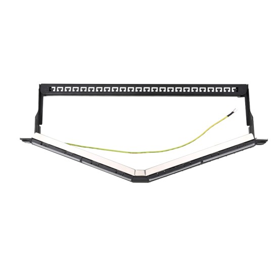 24-Port Angled Patch Panel Shielded - Unloaded