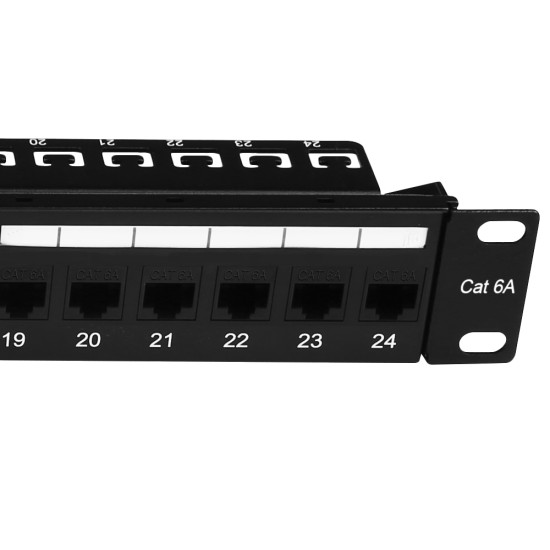 24-Port Patch Panel Cat 6A UTP - Fully Loaded