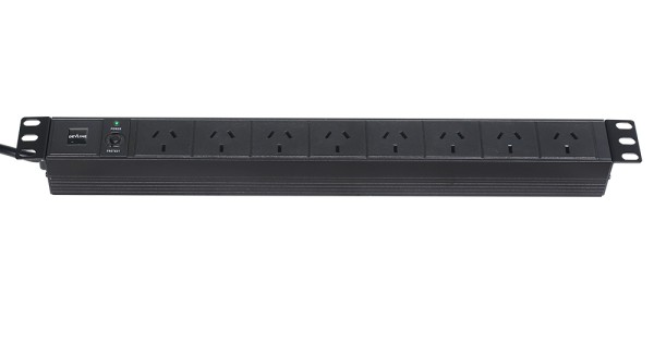 8-way Horizontal Au Power Rail With 10a Plug - 1ru